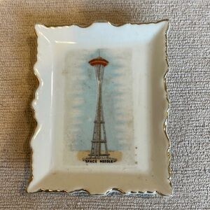 1962 Seattle Space Needle Souvenir rectangular trinket dish